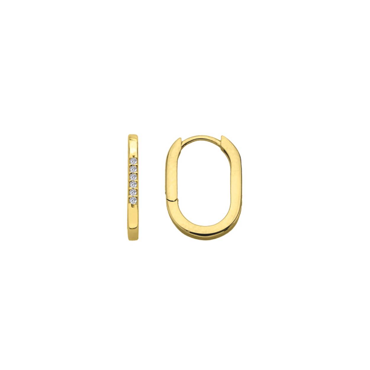 MY iMenso GOLD Creoli earrings "Quovali CZ 2x16mm"