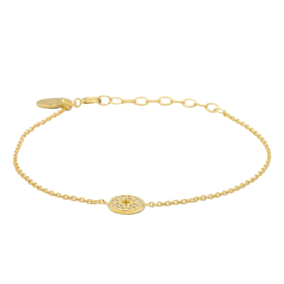 Karma armband Zirconia Morningstar Disc Goldplated 94114