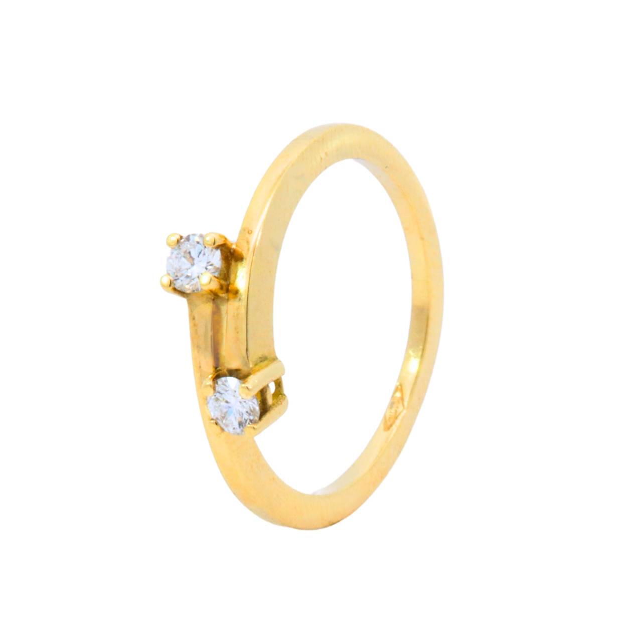 Ring 18KT 3.36 gr, 2x 0.10ct