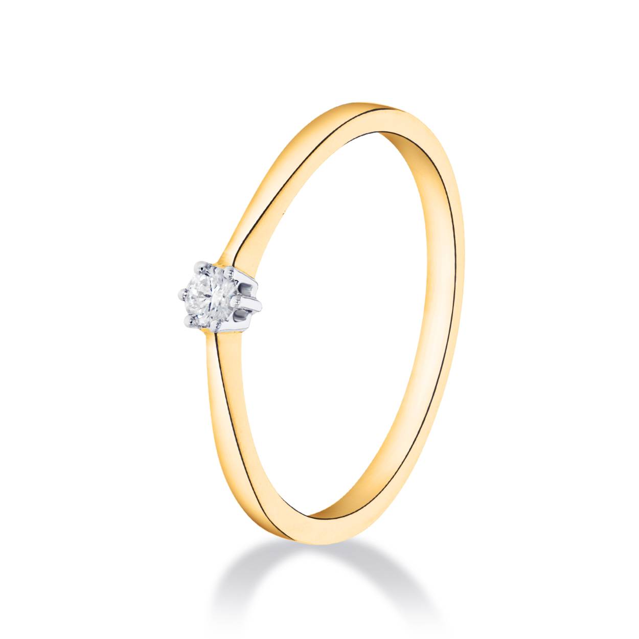 14 krt gouden dames ring met diamant
