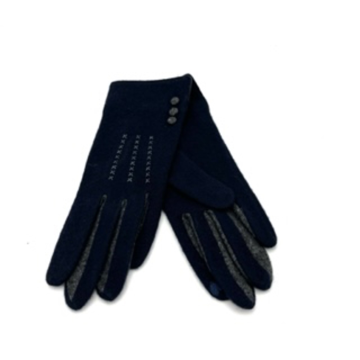 Modische handschoen in een deep blauwe kleur. Fijne handschoen voor in de herfst of het vroege voorjaar.