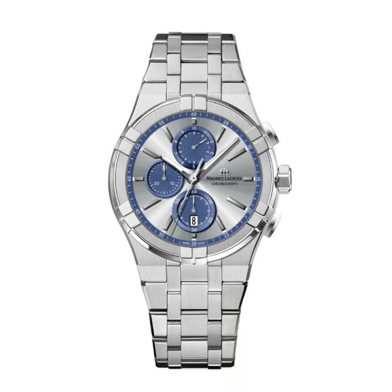 Dit is een horloge van het merk Maurice Lacroix gemaakt voor heren.
De specificaties zijn als volgt:
Kastmaat: 42 mm
Uurwerktype: Quartz
Waterdichtheid: 10 ATM / 100 Meter / 330 Feet
Dit horloge heeft de volgende functies/eigenschappen:
Chronograaf
Datumaanduiding