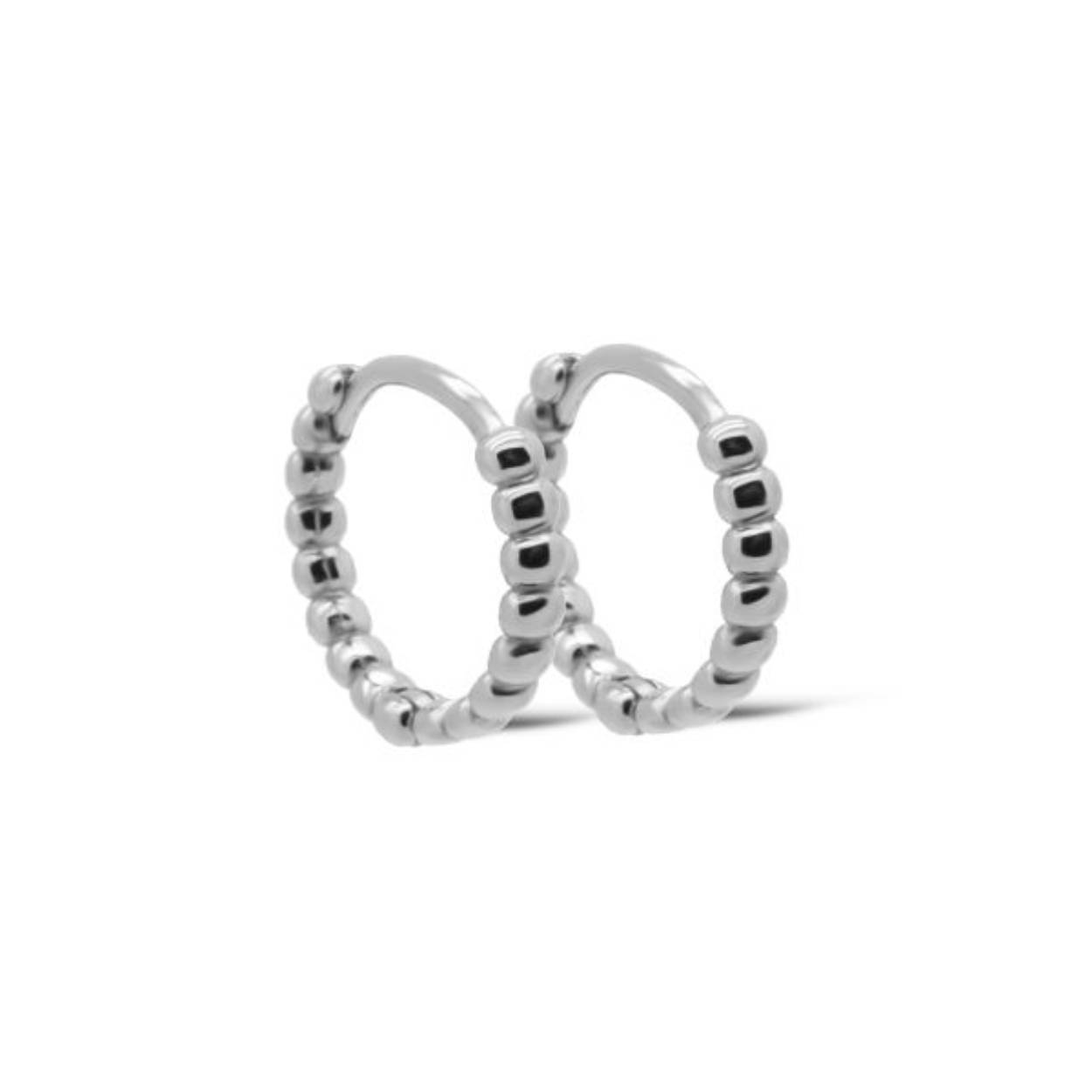 Hinged Hoops Dots Donna 12MM Silver