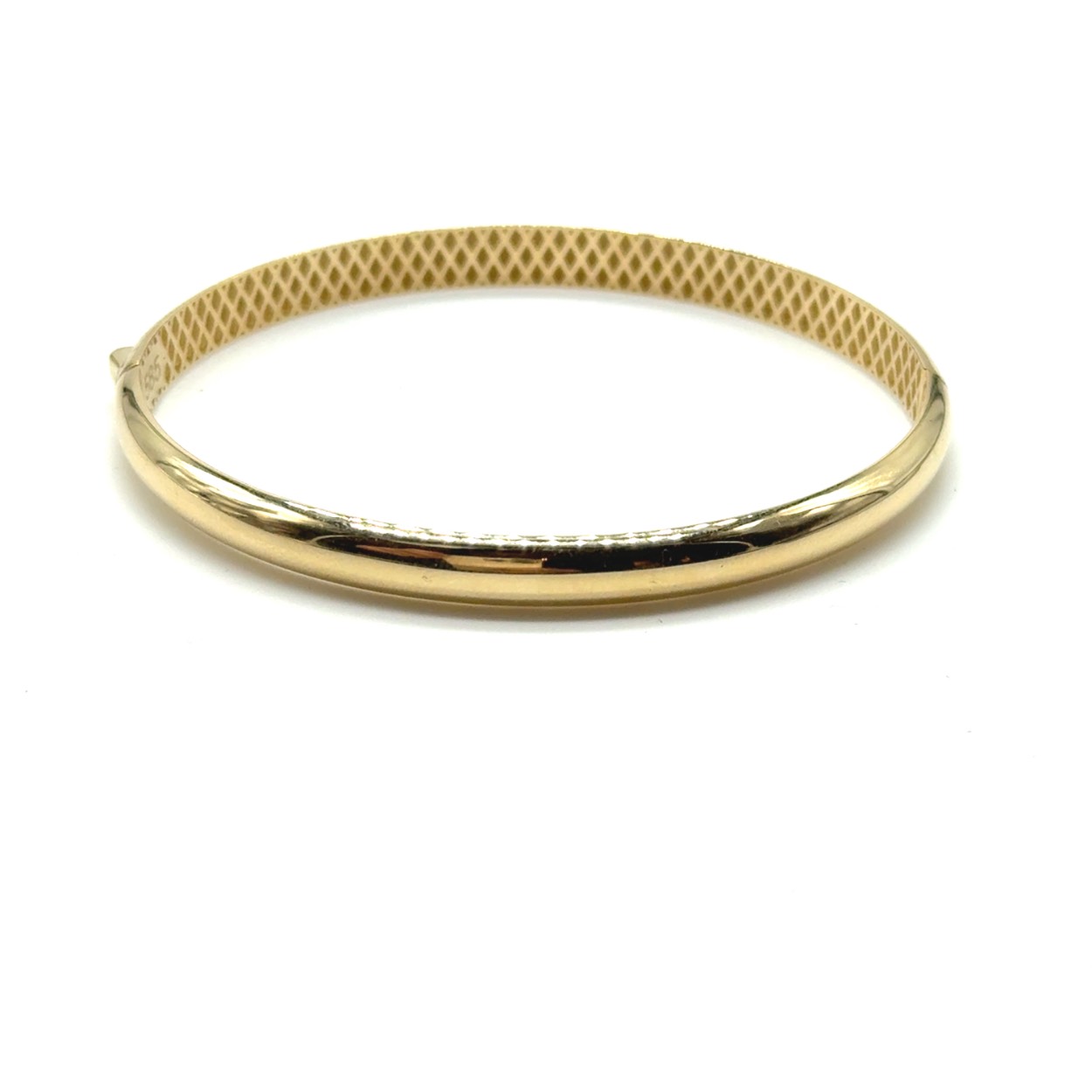 14k geelgouden slavenarmband, bangle is ca 6.9 gram. maat 59mm. 