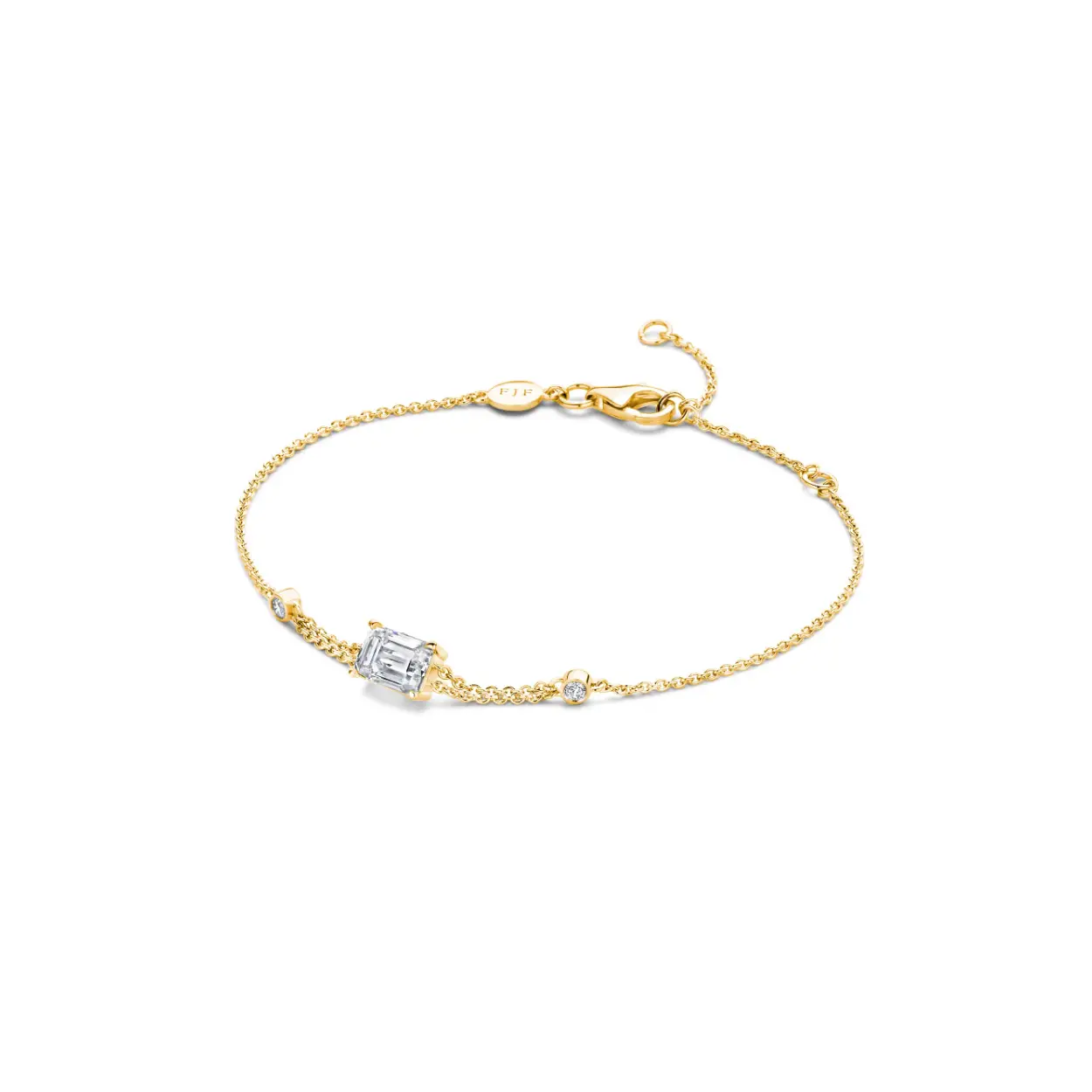 FJF Icon Octagon zilveren armband gold plated