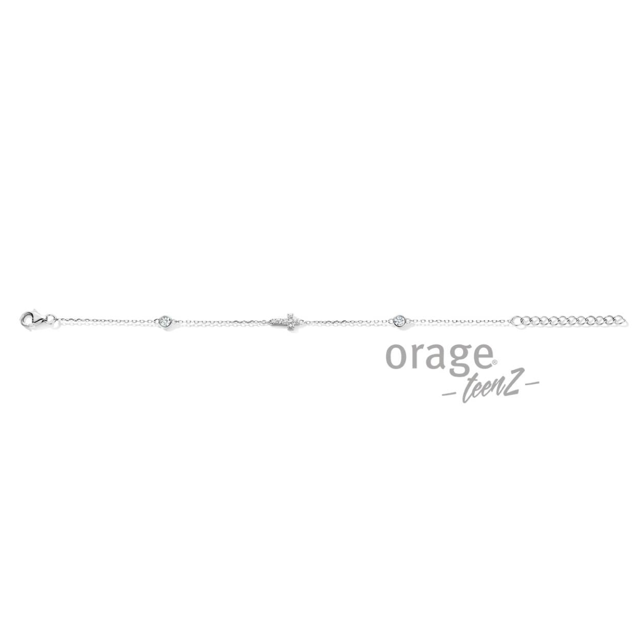 Zilveren armband van Orage Teenz met kruisje en zirkonium steentjes
Lengte: 15 + 3 cm
Bijhorende ketting met hanger en oorbellen ook verkrijgbaar