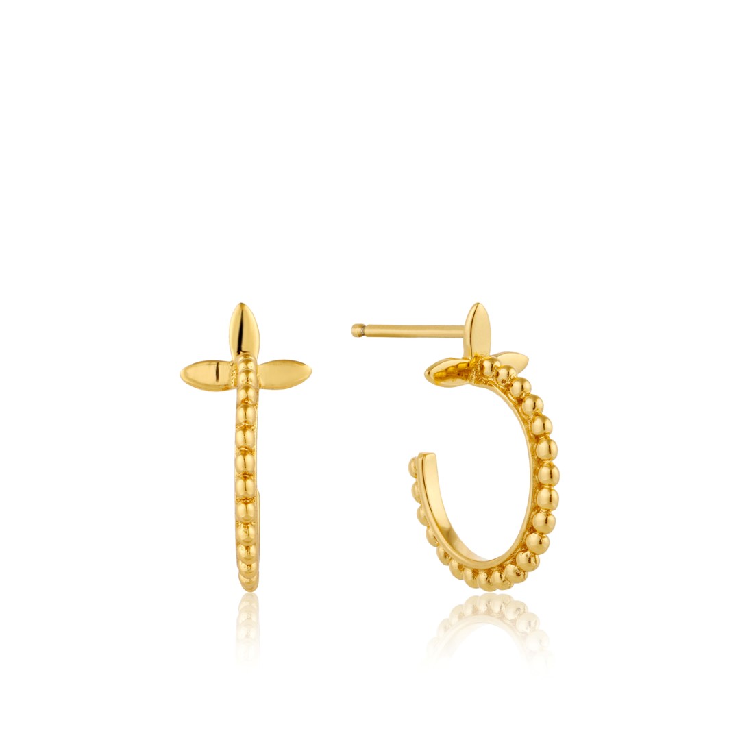 AHE002-02G Modern Beaded Hoop E