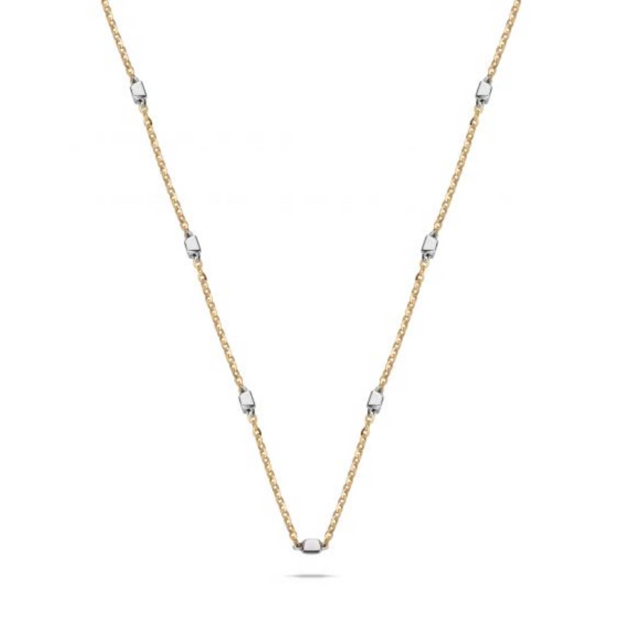 14-karaats geel- en witgouden collier
Lengte: 45 cm.