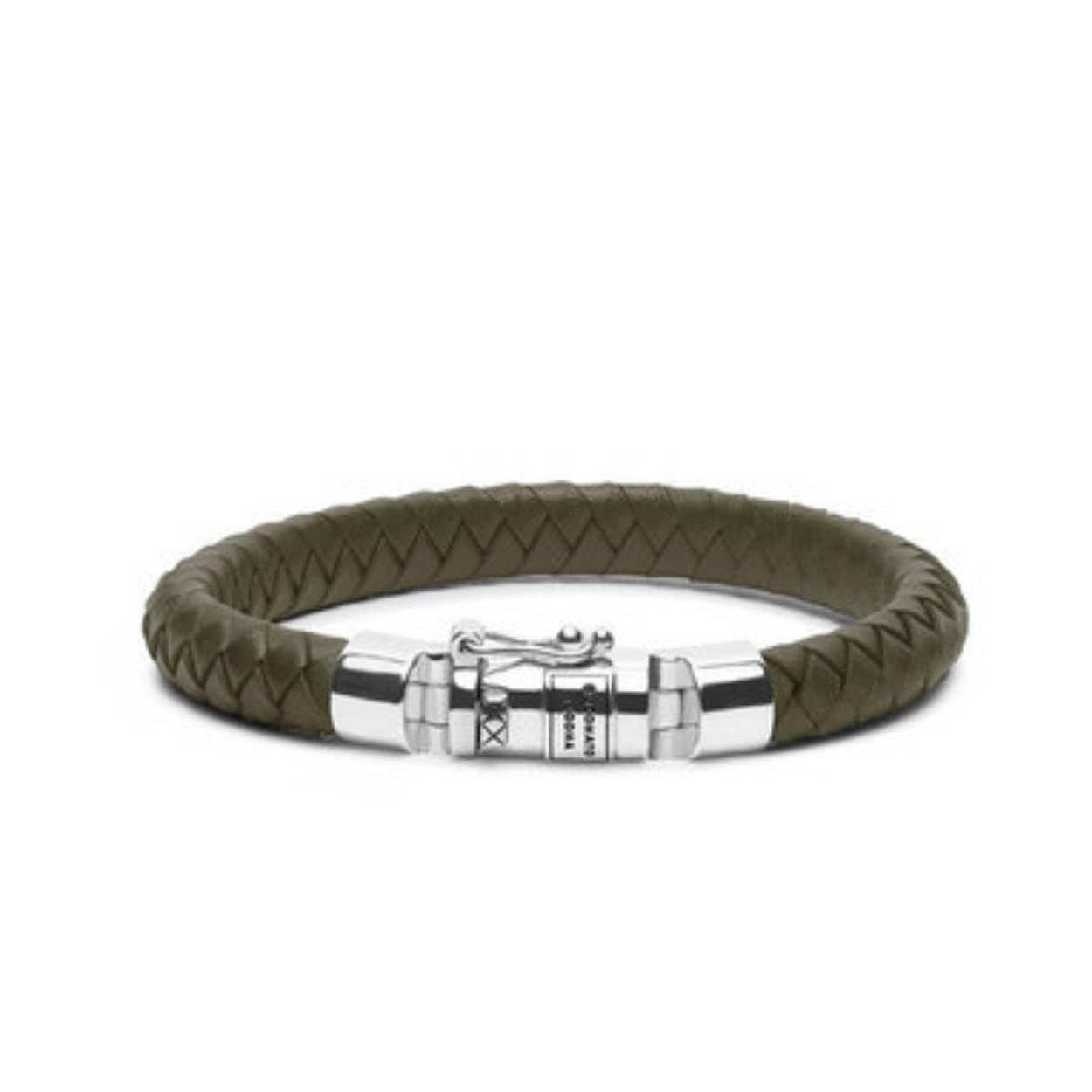 Buddha to Buddha 180OL Ben Small Leather Olive groene lederen armband 