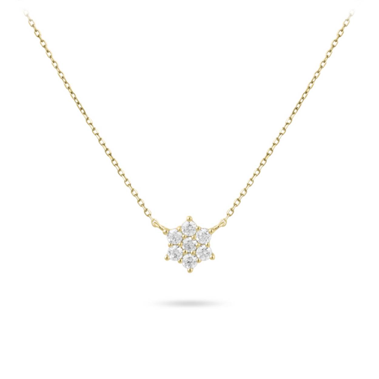 Gouden collier choker Flower zirkonia VGN008
