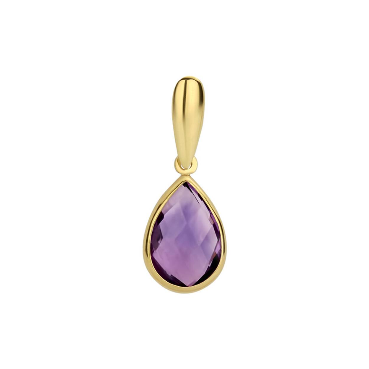 Geelgouden hanger met amethist