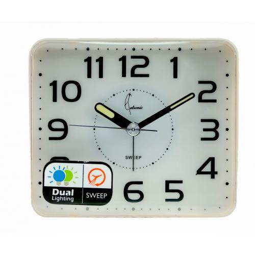 Wekker quartz met alarm: crescendo bip alarm - Snooze functie - Licht functie - Geruisloze secondenwijzer - Lichtgevende wijzers - Kleur: ivoor - Afmetingen: 106 mm x 41 mm x 92 mm