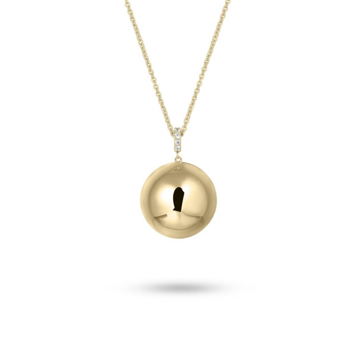 Gisser Ketting zilver-goldplated |  Beaded | 42+5cm
grote halve bol waardoor de ketting prettig draagt