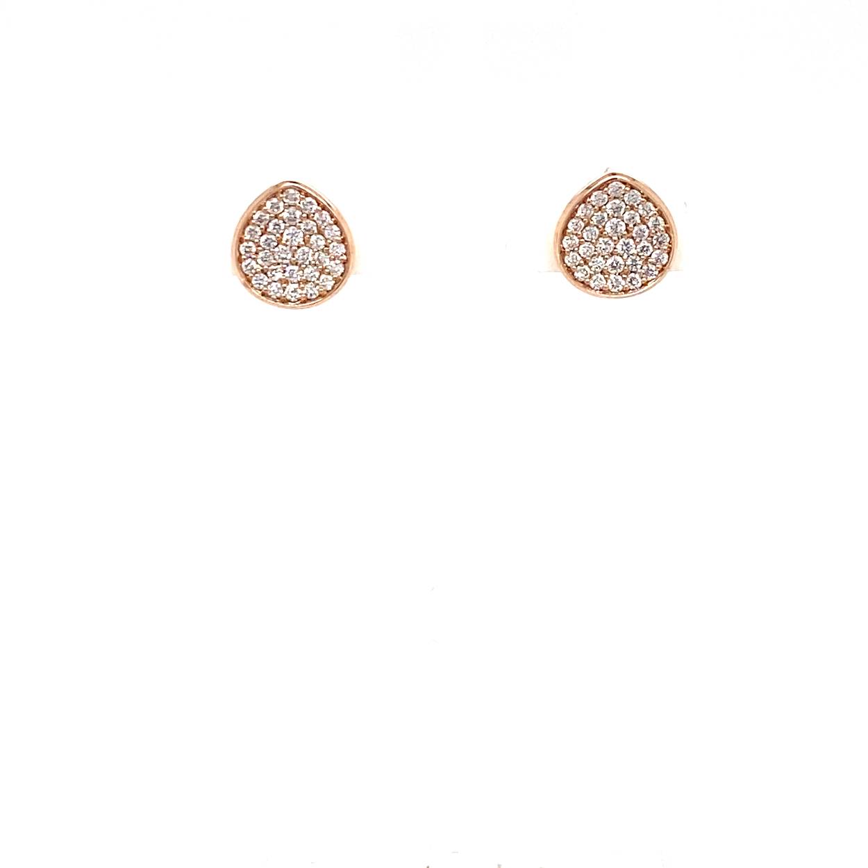 14 krt rose gouden oorstekers met diamant 0.32ct w/si