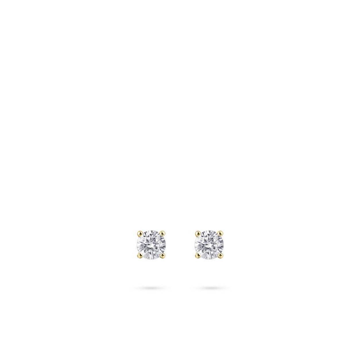 14k Gouden Solitair Oorstekers met Zirkonia 4mm VGE037/4