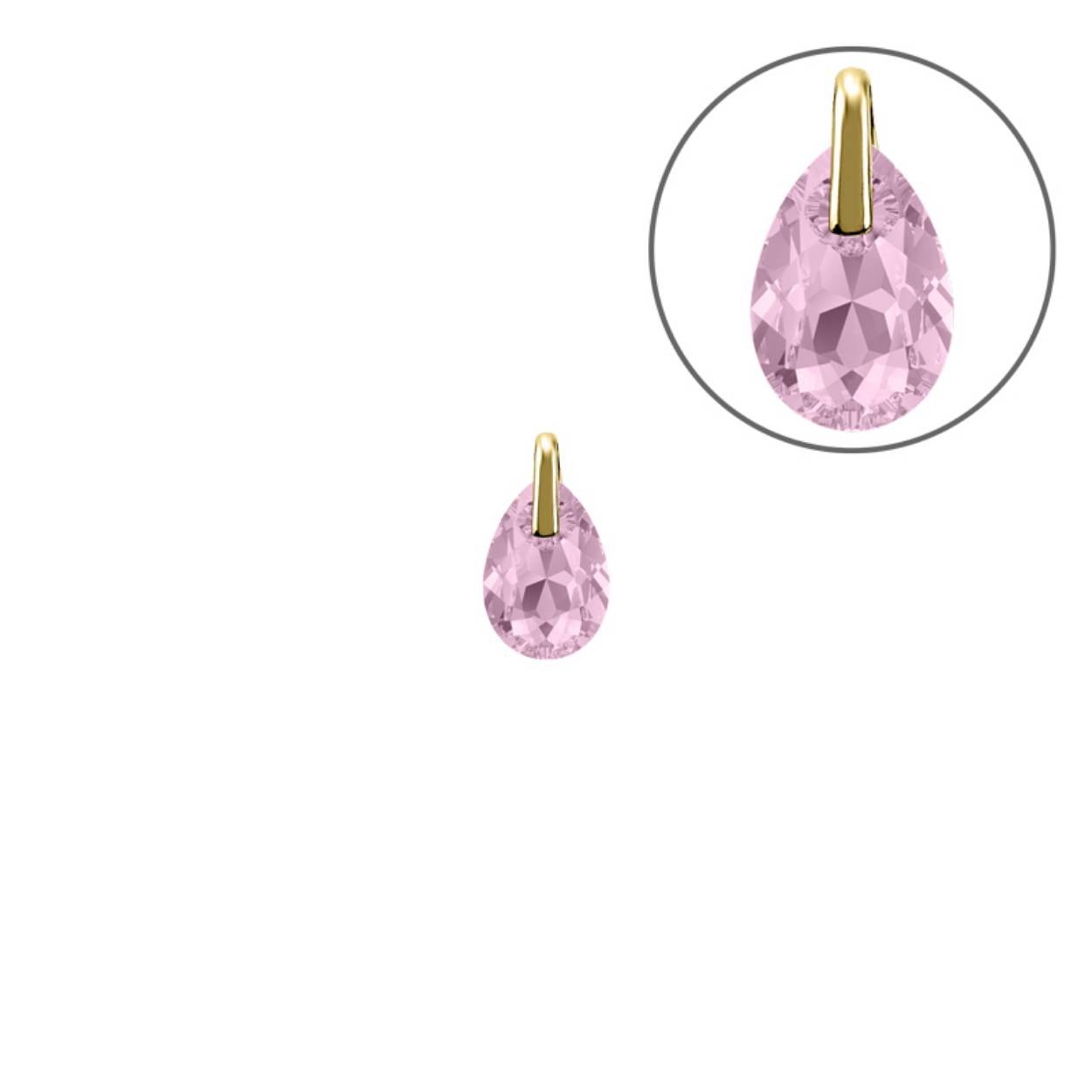MY iMenso GOLD Creoli Pera pendant "Brillantecrystal" "L. Amethyst shim" (14k gold) 9mm