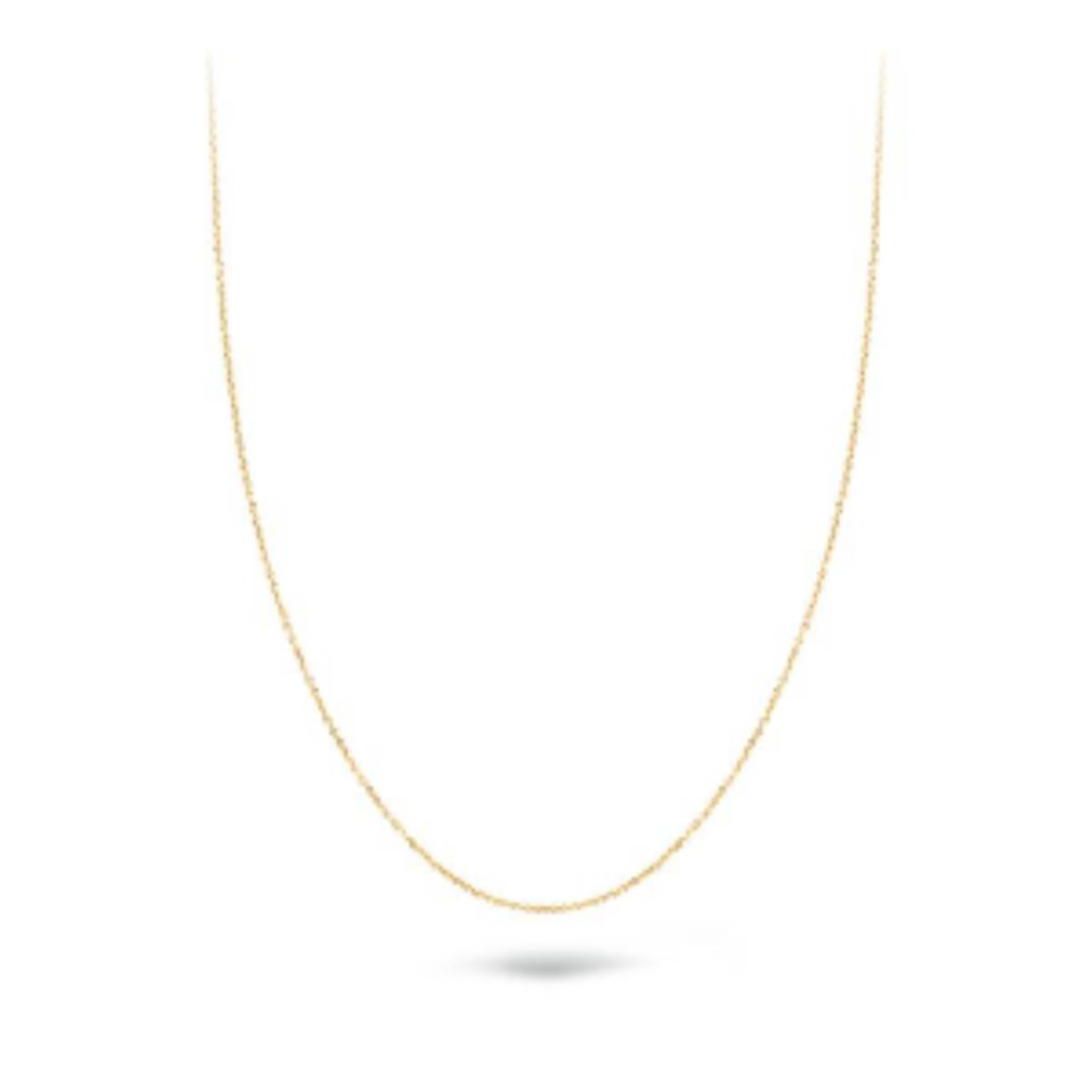 Dit 42 cm lange subtiel elegante collier is gemaakt van 14k witgouden roloschakels met een doorsnede van 7 mm. Het heeft een karabijnsluiting en is geschikt voor al onze hangers