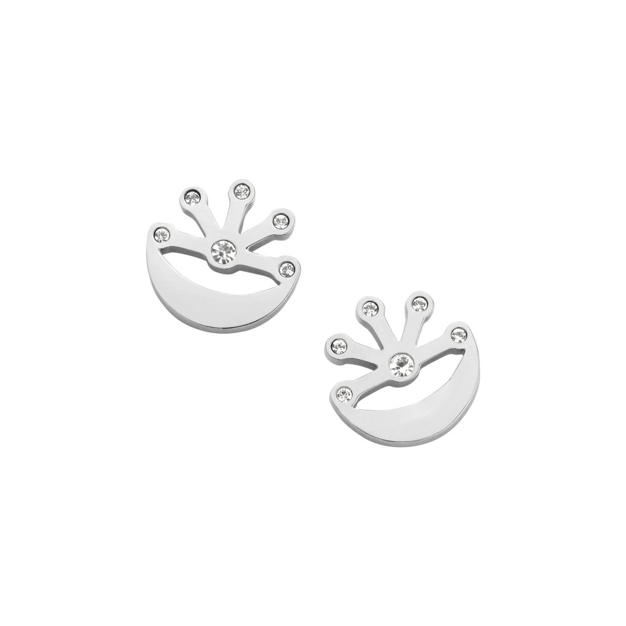 Melano friends moon and stars oorbel - zilverkleurig - dames