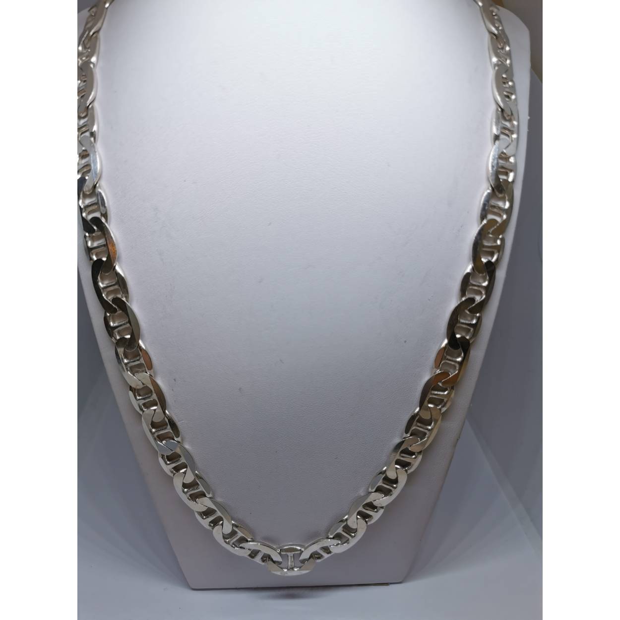 Zilveren fantasie schakel ketting 12mm breed