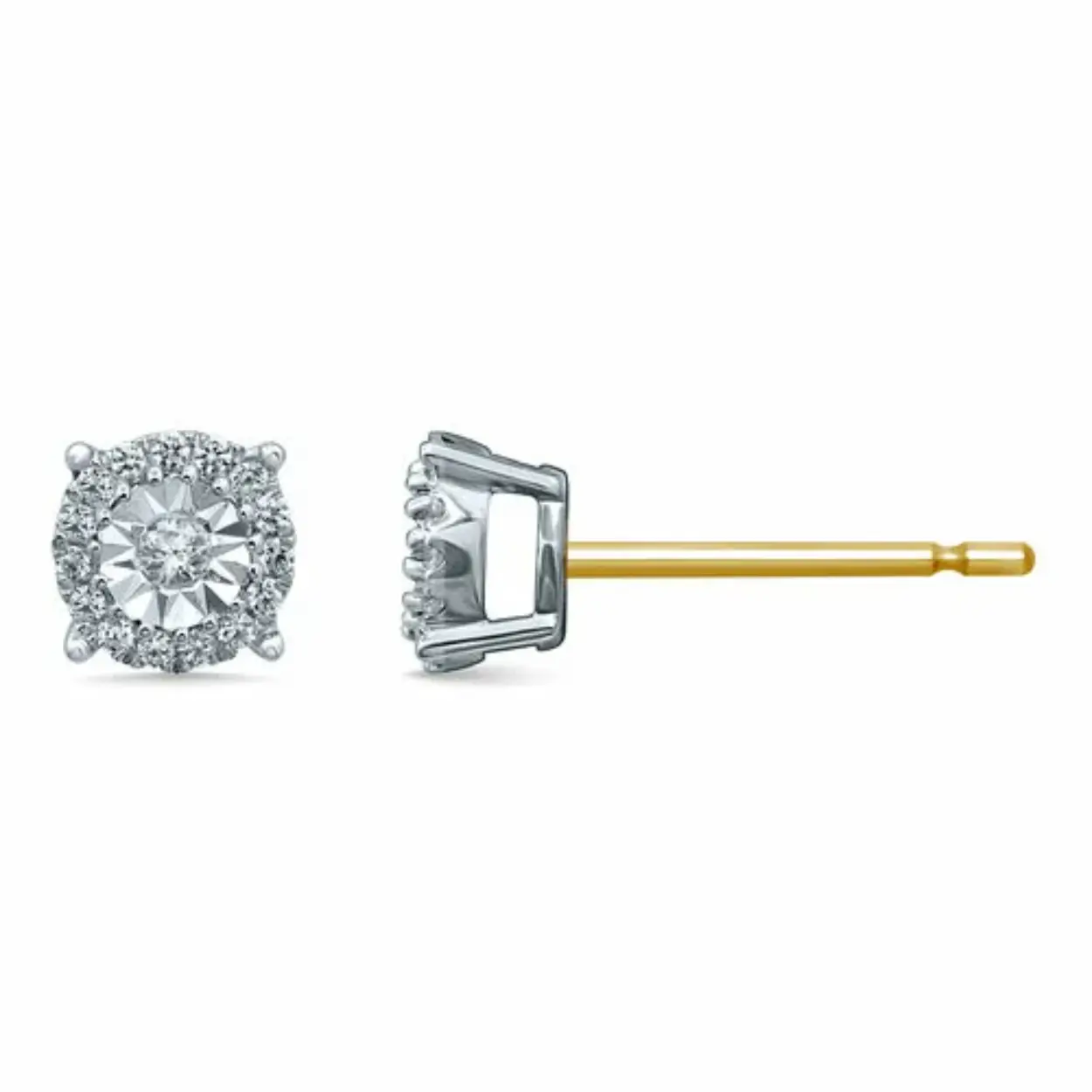 Bicolour oorknop briljant we-p2 0.12 crt