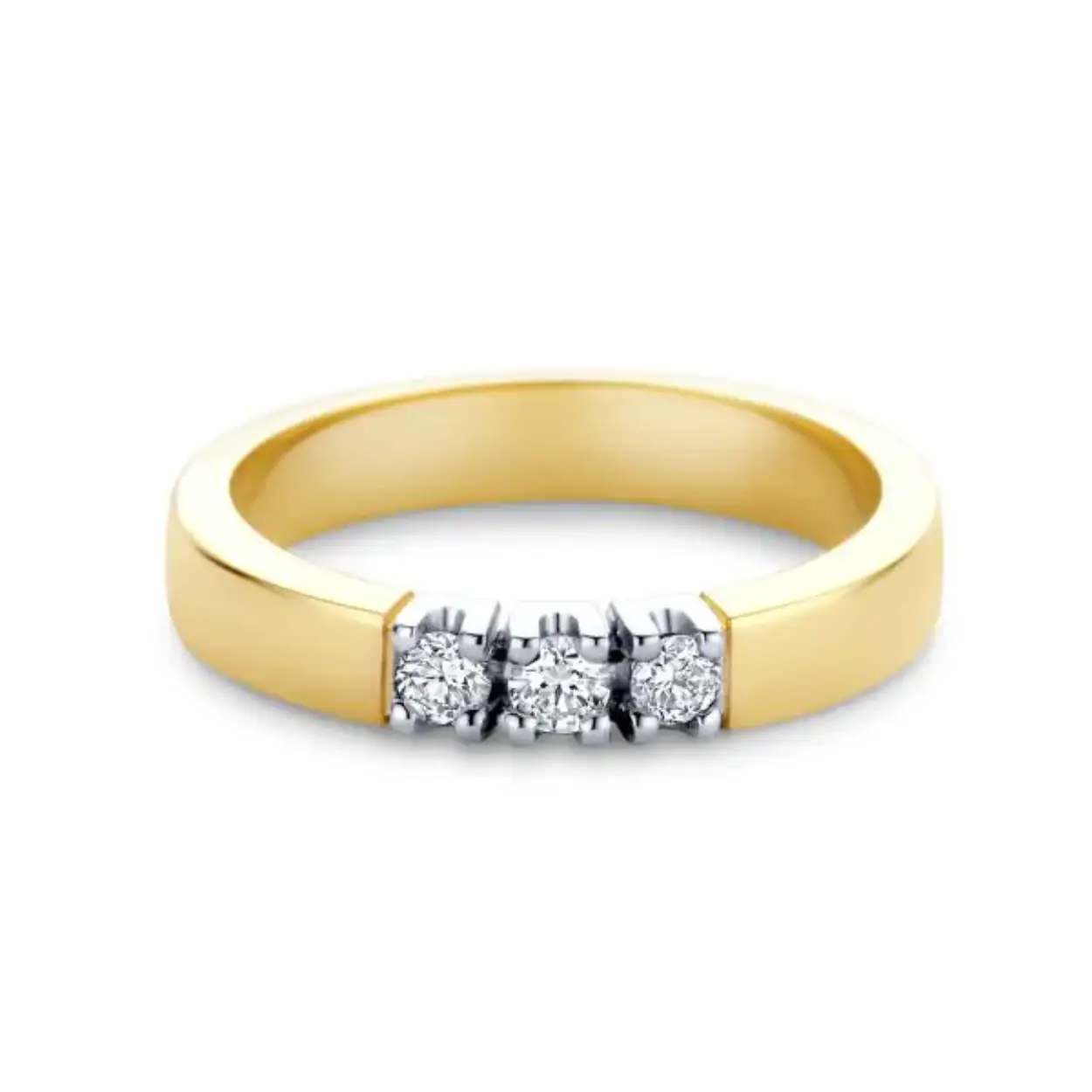 R&C bicolour alliance ring Carole 3 x 0.05ct