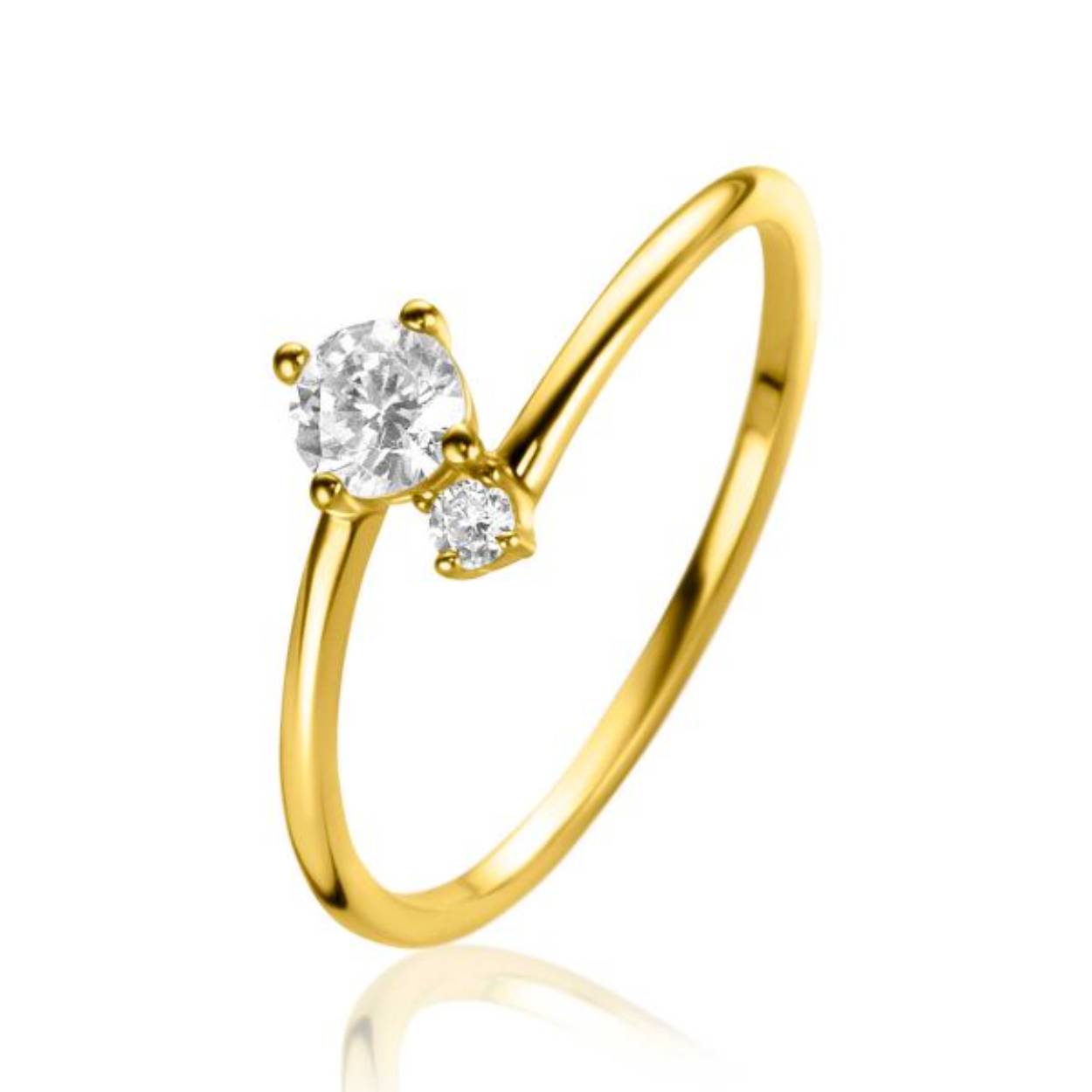 Zinzi Gold 14 krt gouden ring met zirkonia ZGR462-56