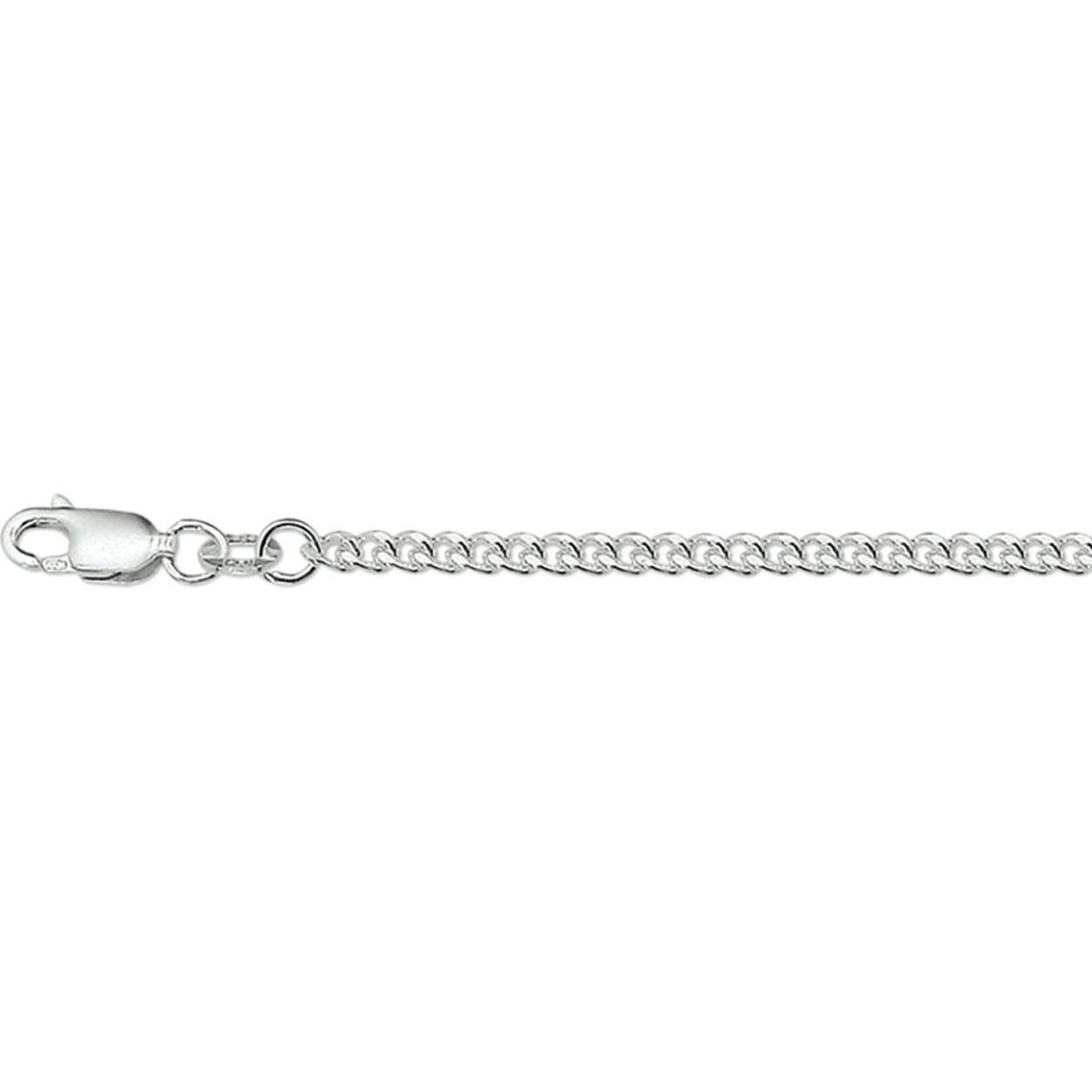 Zilveren collier met gourmette schakel.