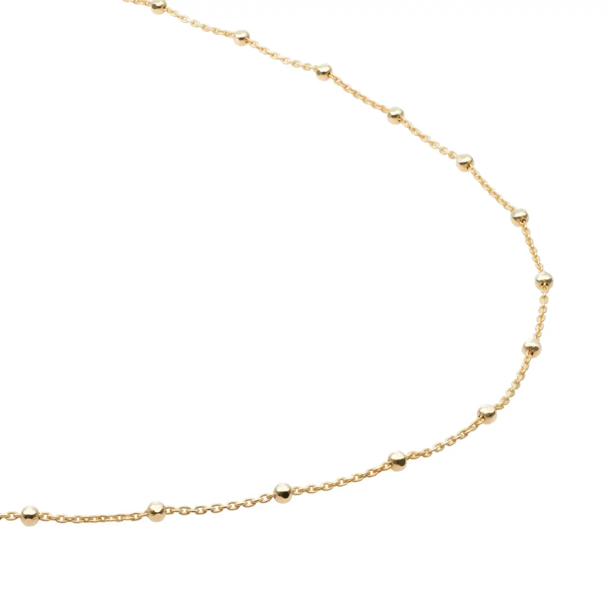 Sparkling Jewels Collier Faceted Ball Chain Gold Plated Silver 50cm