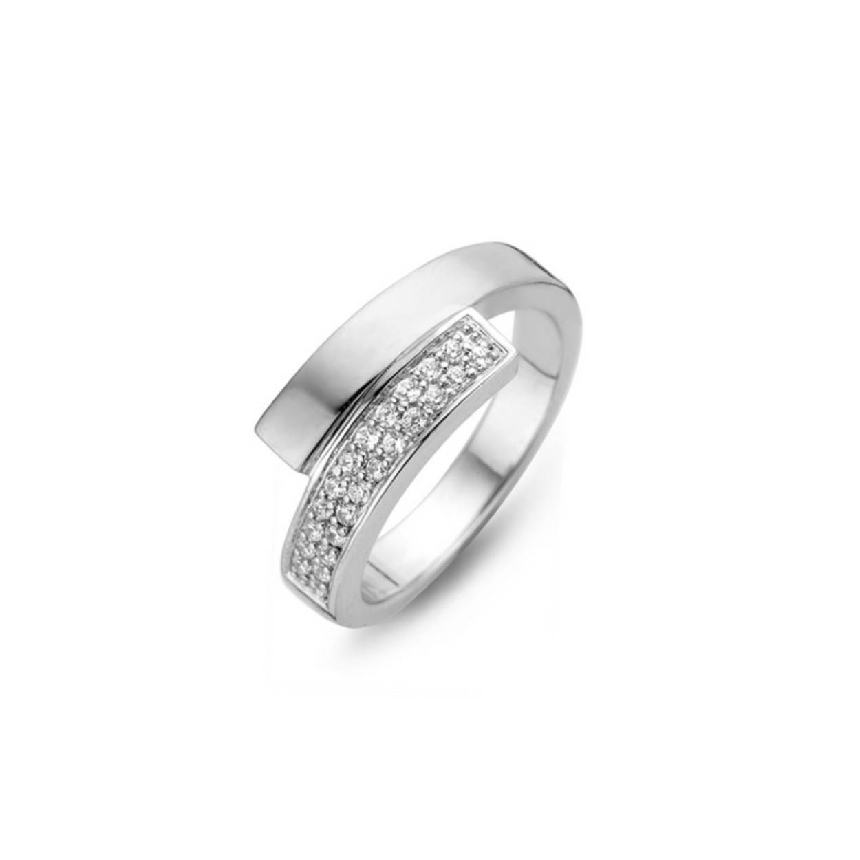  Moments  ring; strak model met zirkonia .