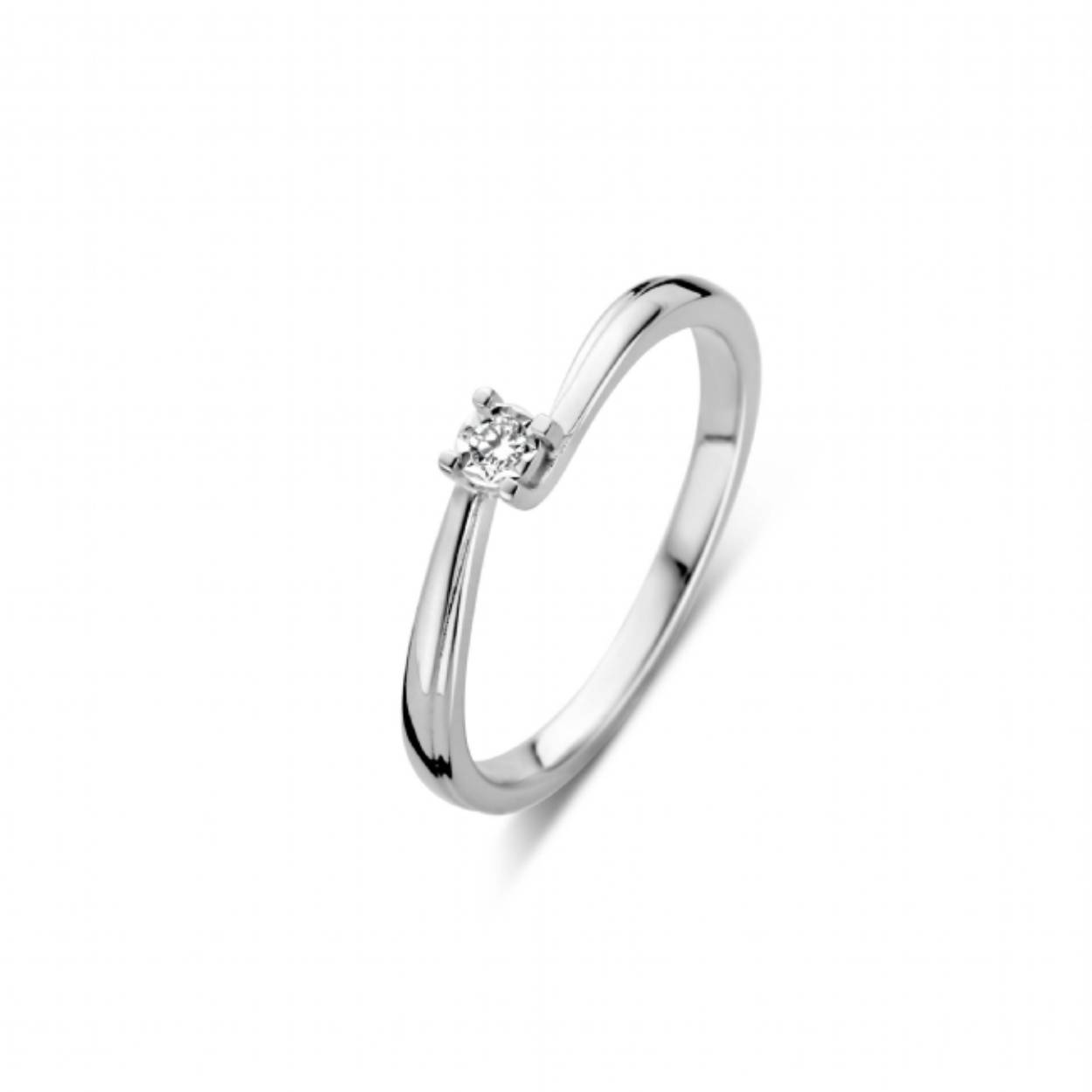 Rosa di Luca zilveren ring met een diamant 0.03 crt. 
Verkrijgbaar in diverse maten