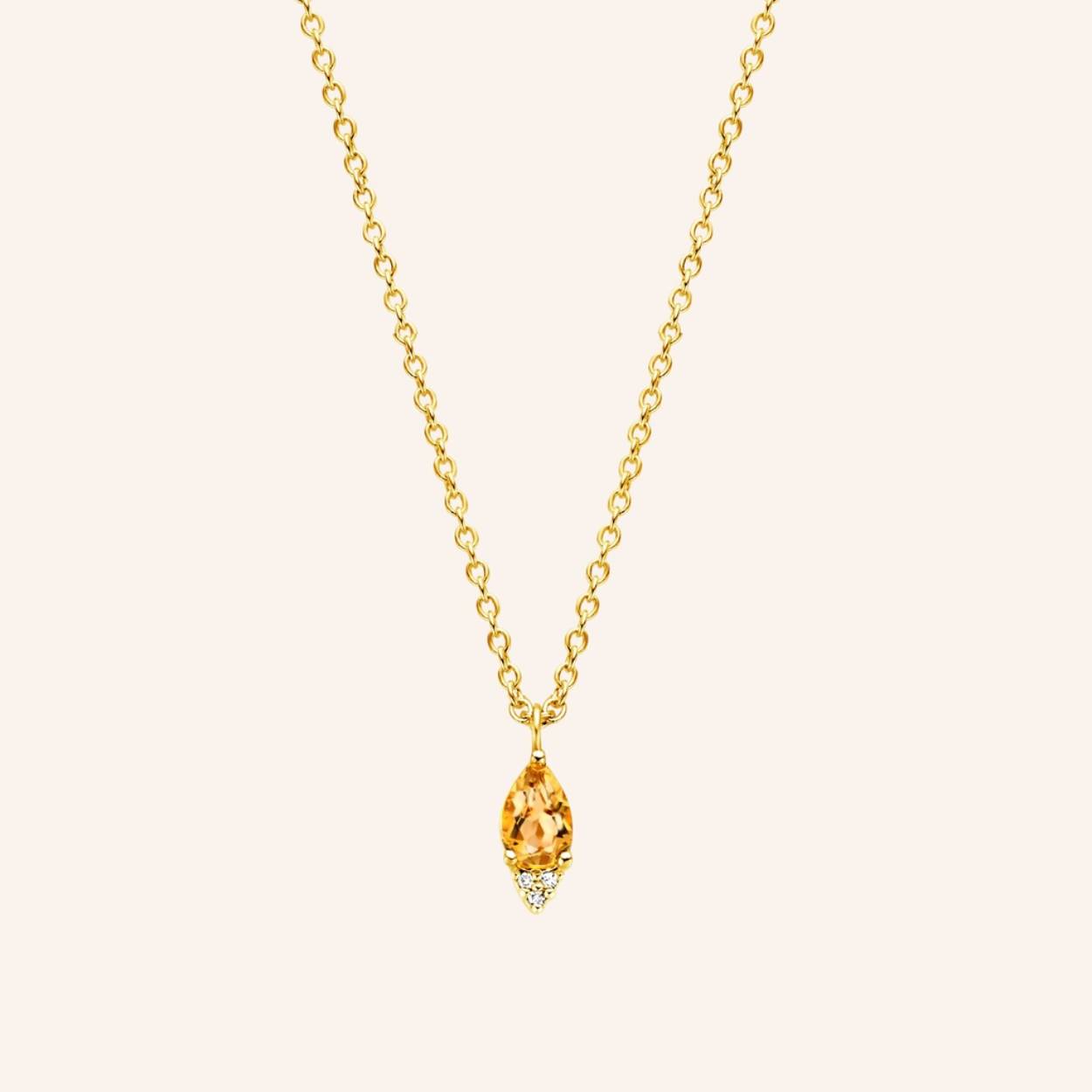 Memories of ‘fresh granita under the lemon pergola’ is the essence of this blissful pendant necklace. Holding onto a sunny citrine, the gemstone of happiness, and handset with 3x natural diamonds. Our Limone necklace is that dash of spunk to brighten any day.


Ref: M2040 | Necklace | 925 Sterling Silver | 9.00 x 4.00 mm | Citrine Pear Dark Yellow: 1pc , White Diamond: 3pc