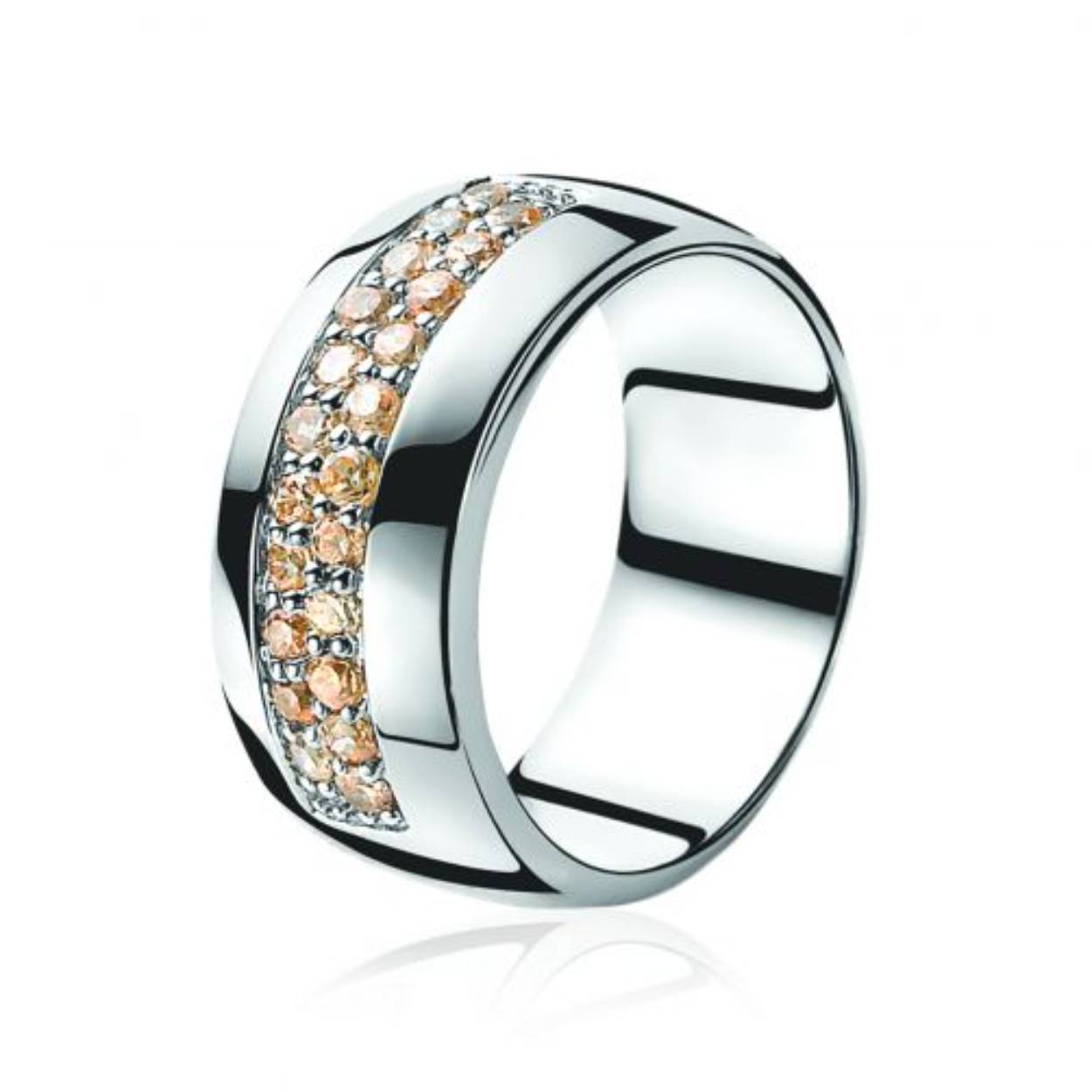 ZINZI zilveren ring champagne