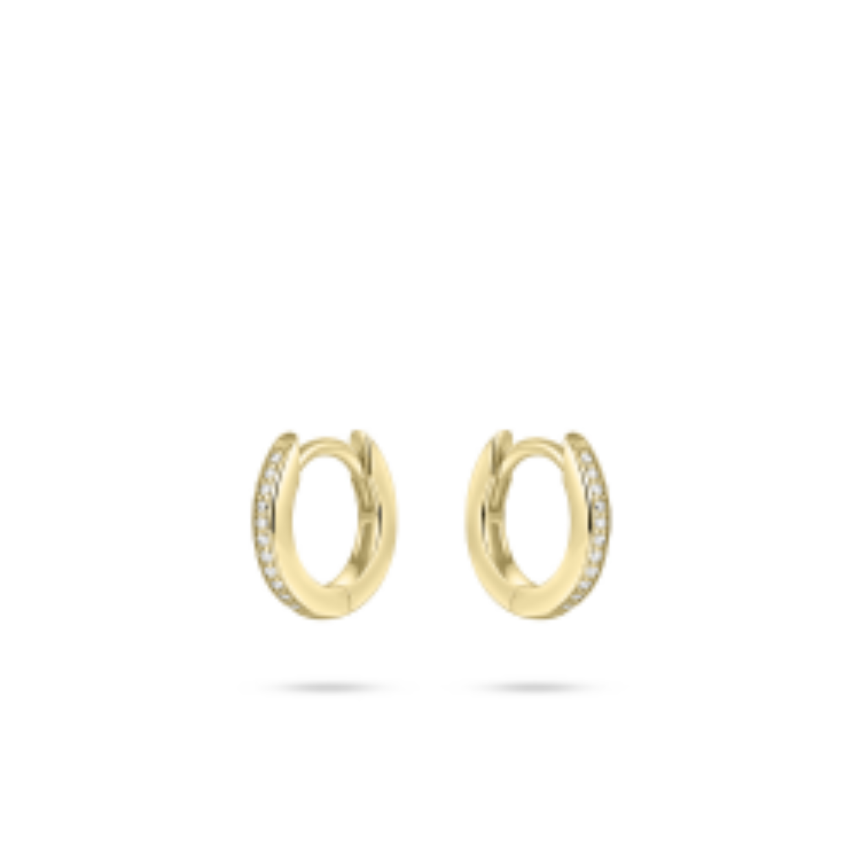 Gisser Jewels  Oorbellen  Oorringen Met Scharnier Vlak Gezet Met Zirkonia 2mm Breed 12mmØ 