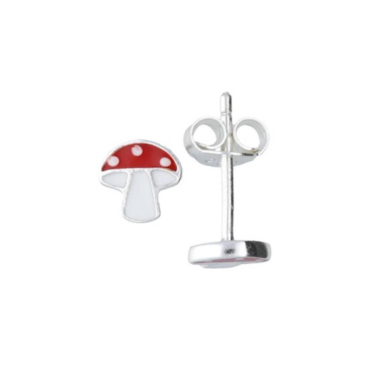 Kinderoorknopjes Paddenstoel
Zilver - Emaille