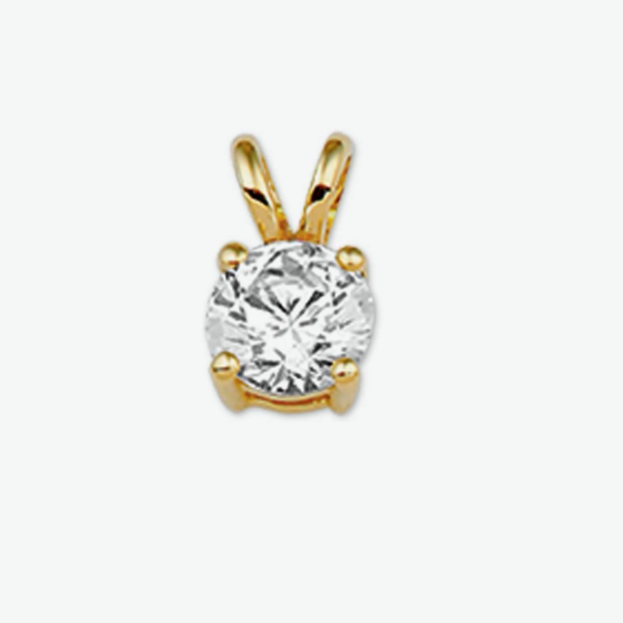 14k chaton hanger met een 5mm zirkonia