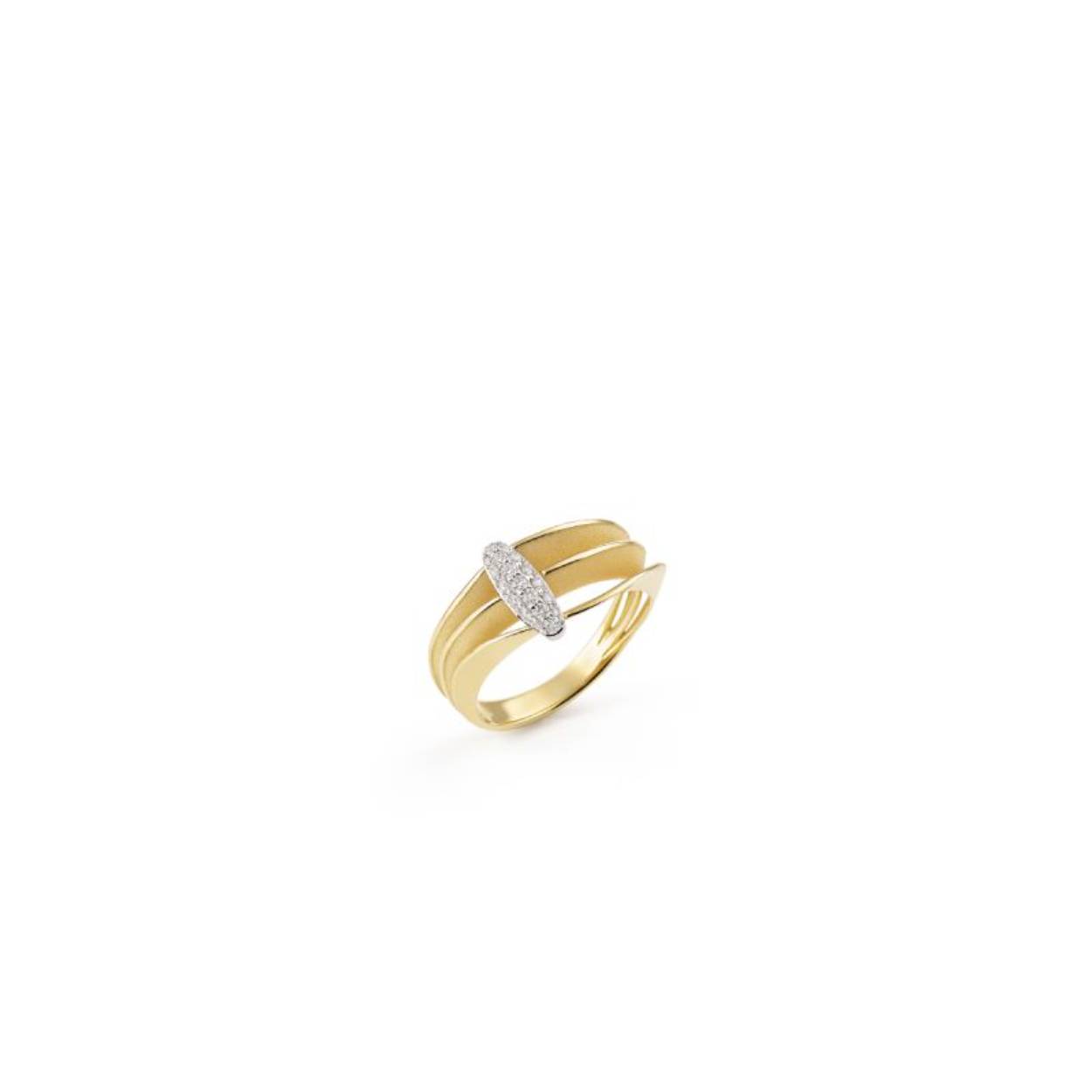 Dune Chic Pav&eacute; Series Ring, 18Kt Yellow Sunrise Gold met diamanten 0.15ct