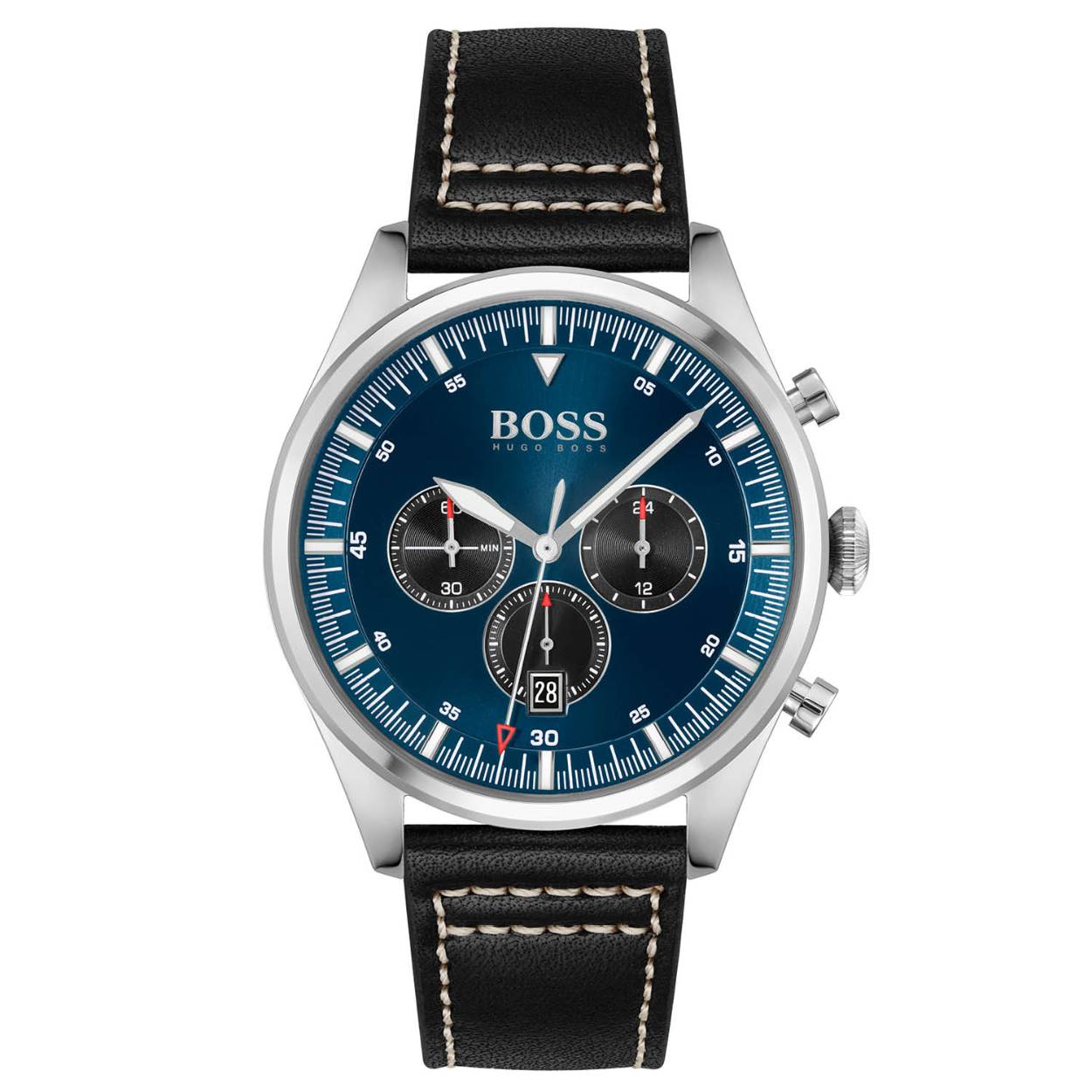 Dit stijlvolle horloge van Hugo Boss de HB1513866 is een horloge met een Quartz uurwerk. Het horloge heeft een diameter van 44 mm, en is 11 mm dik. De weergave van de tijd is Analoog. Verder is het horloge voorzien van een Mineraal horlogeglas. Het horloge is 5 bar (douchen) waterdicht, en heeft een band van Leder in de kleur Zwart.