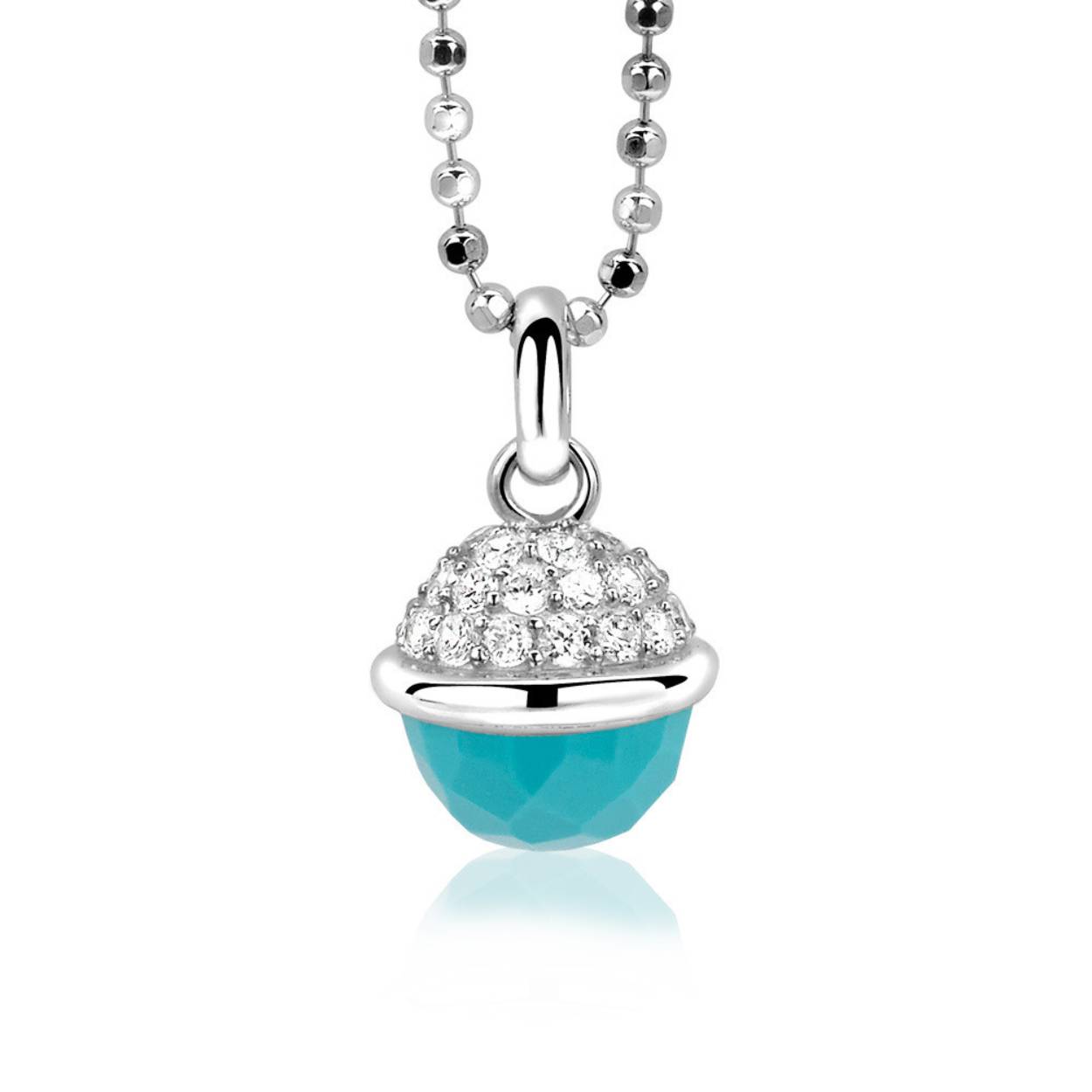 Zinzi zilveren hanger turquoise zirkinia ZIH991T