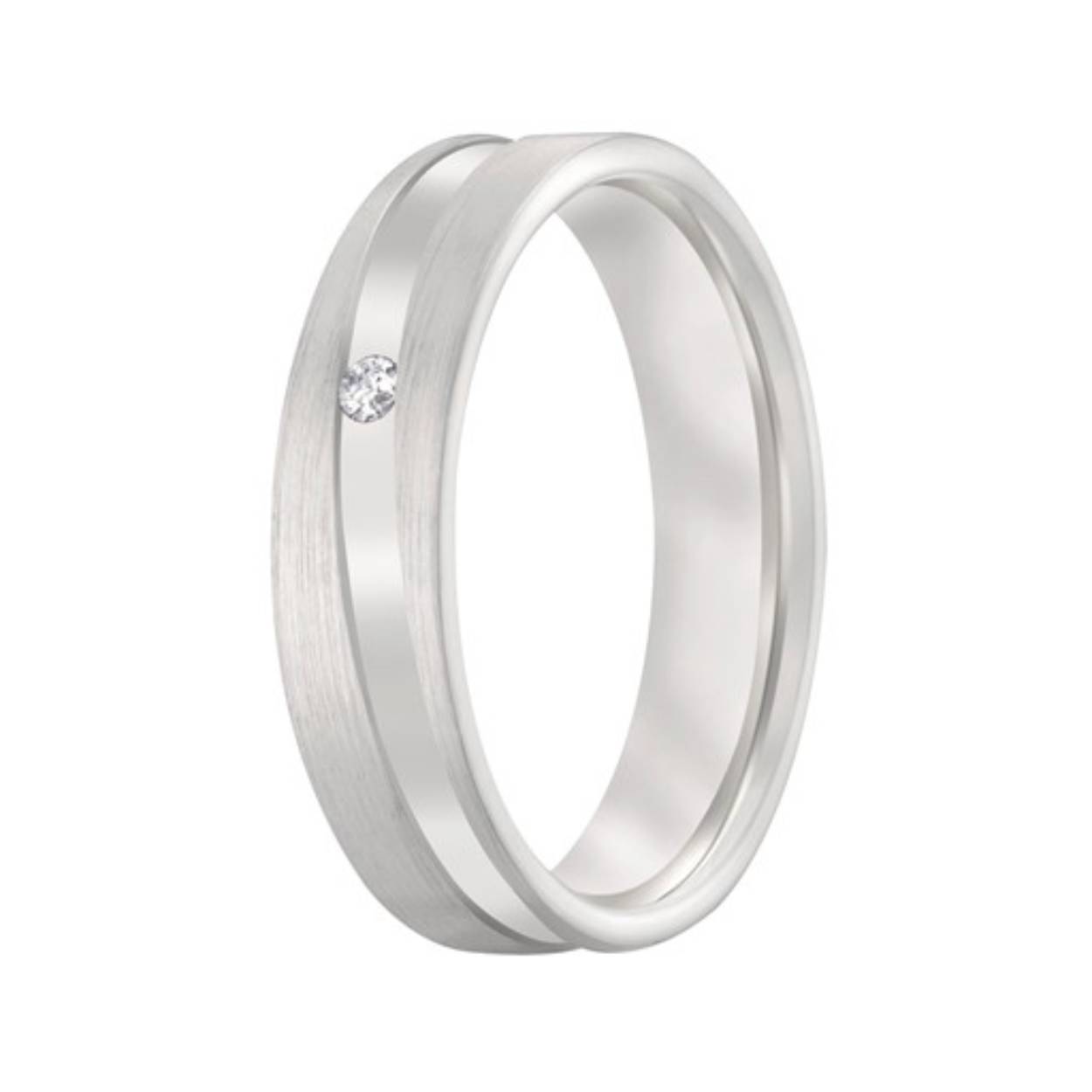 Aller Spanning ring zilver Z19 met diamant