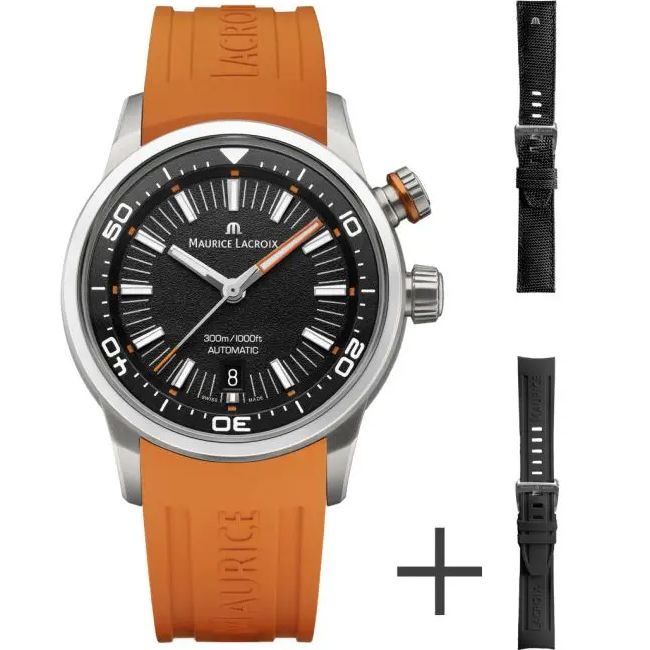 Dit Maurice Lacroix horloge heeft een Roestvrijstaal kast met een diameter van 43 mm en is voorzien van een Rubber band. In de kast bevindt zich een Sellita kwaliteitsuurwerk en is afgewerkt met Saffierglas.

Het horloge is 30ATM. Dit betekent dat het horloge geschikt is voor diepzeeduiken. Verder wordt het horloge geleverd met 2 jaar garantie.