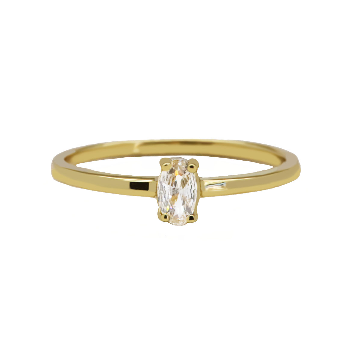 Dit is onze ovale zirkonia ring. Onze ringen zijn verkrijgbaar in 925 sterling zilver of met een 14K gouden of plating. De gouden ringen hebben een 1 micron plating. Dit betekent een hoogwaardige beplating die langer meegaat.