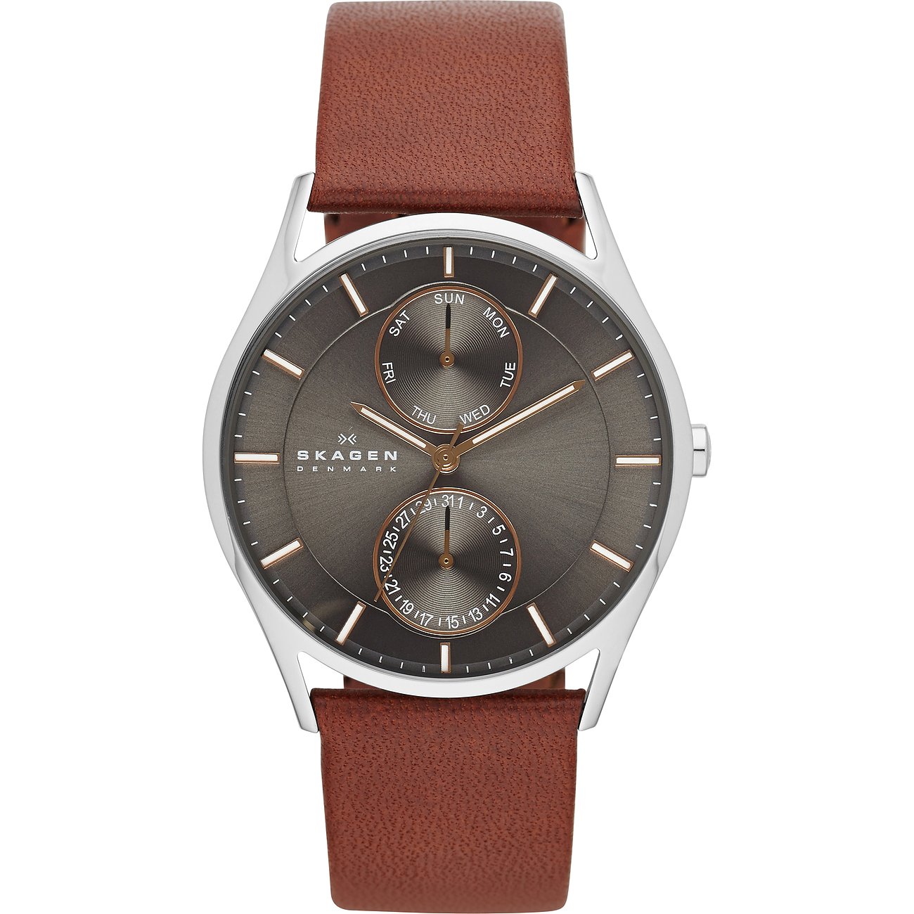 Skagen herenhorloge met multifunctie wijzerplaat met dag en datum