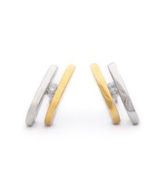 Yo Design - oorstekers - spy gold zilver vergulde oorbellen - T1111