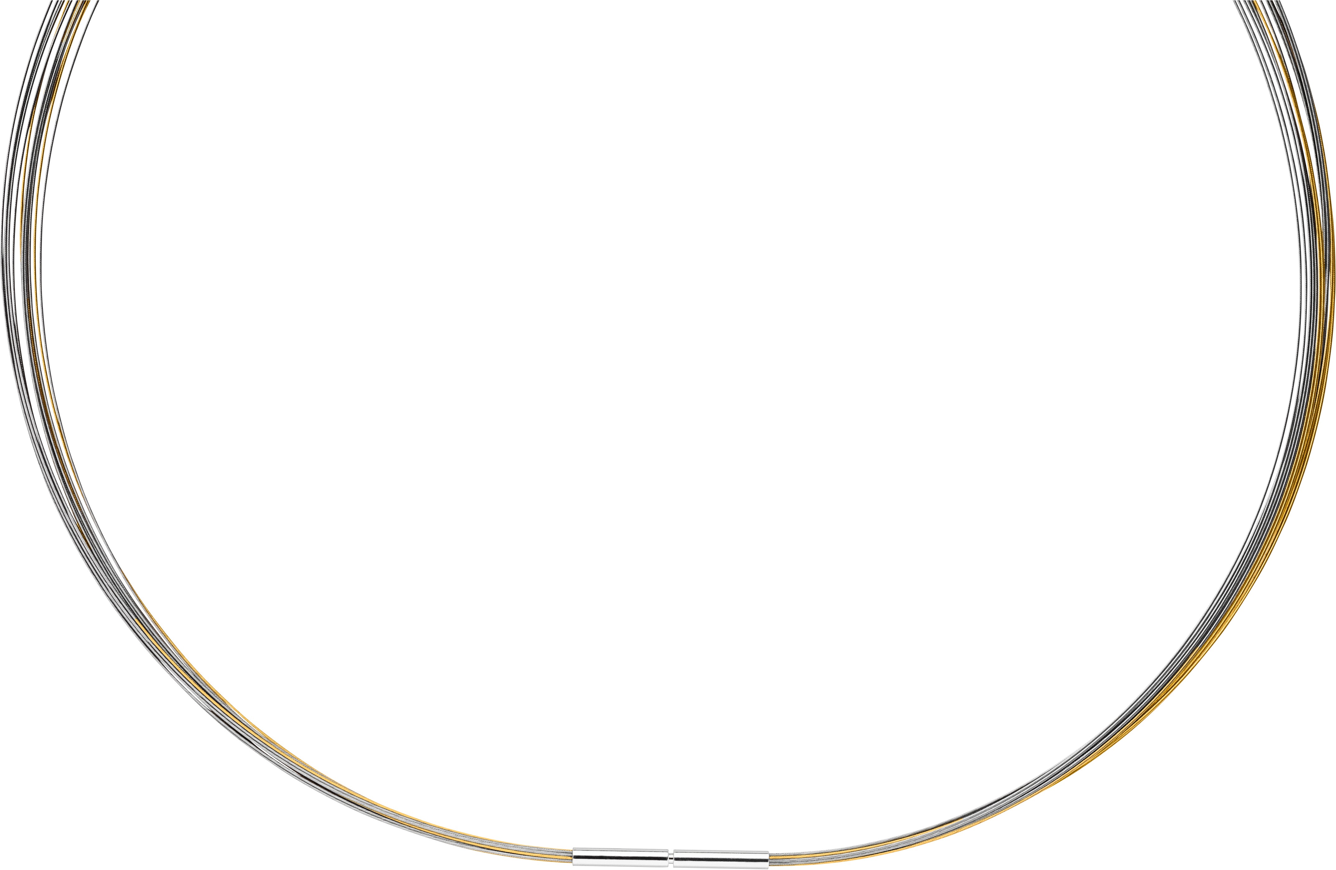Manu Schmuck stalen bicolor spang met 15 draden op 45cm.