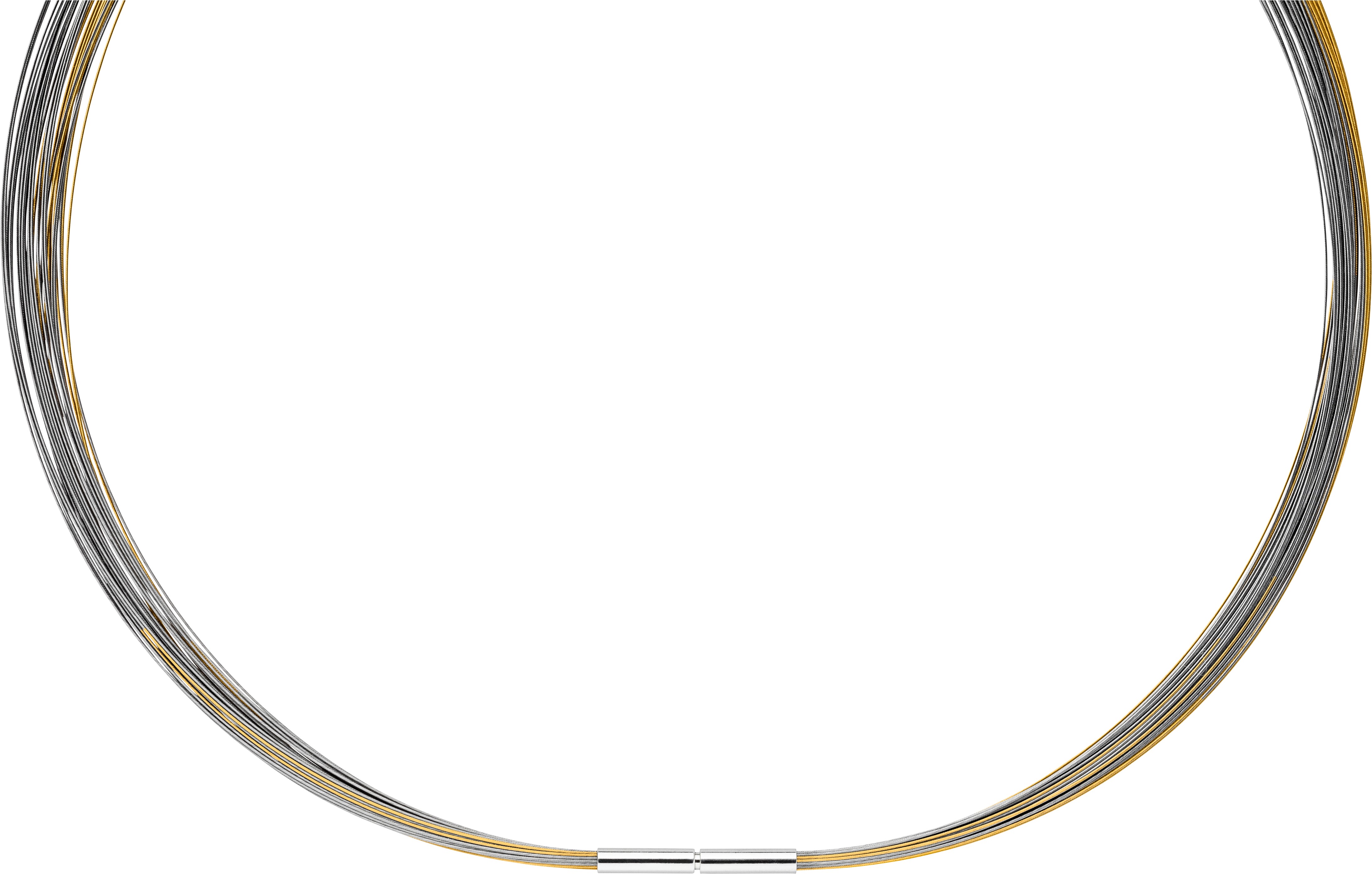 Manu Schmuck stalen spang 33 draads bicolor 42cm