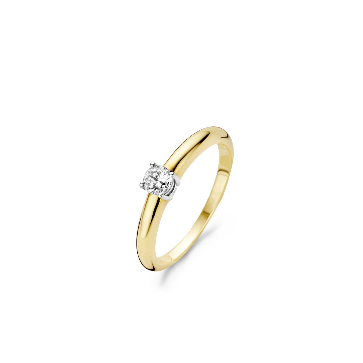 Blush Ring 1067BZI -  Geel en Wit Goud (14Krt.) met Zirconia