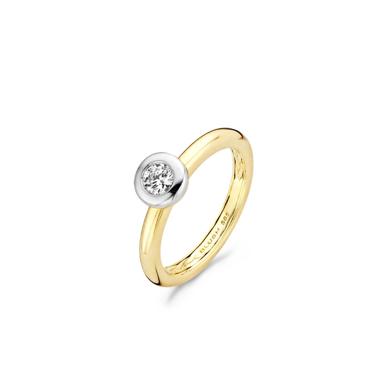Blush Ring 1113BZI -  Geel en Wit Goud (14Krt.) met Zirconia
