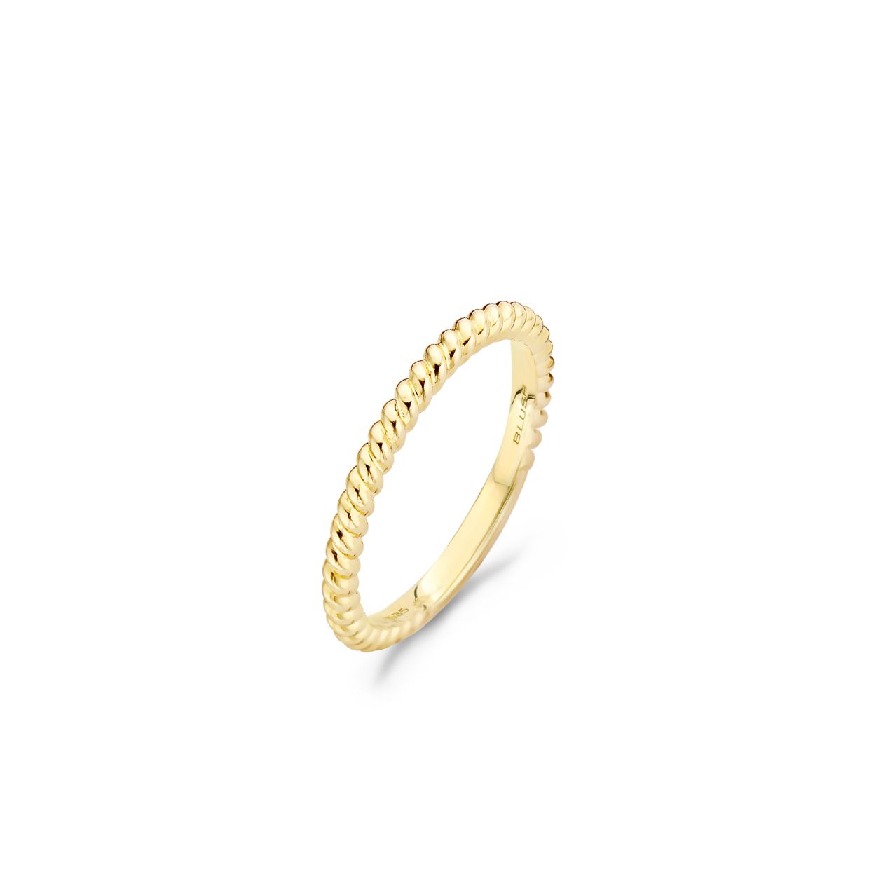 Een deel van de band van deze 14k geelgouden ring heeft een speels bolletjesmotief. De band is 2 mm breed. Mooi te mixen en matchen met andere ringen uit onze collectie.