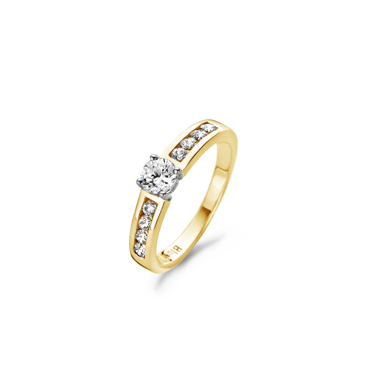 Blush - 14kt Geelgouden damesring bezet met zirconia's, maat 56 - 1126BZI/56