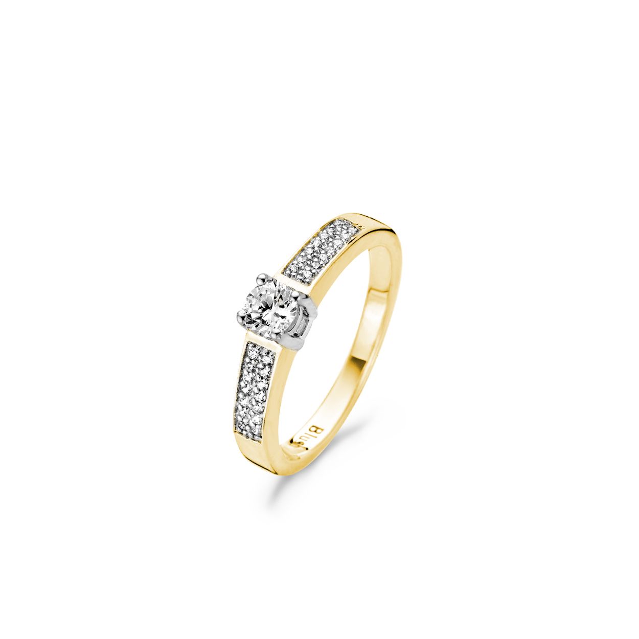 Blush Ring 1144BZI -  Geel en Wit Goud (14Krt.) met Zirconia